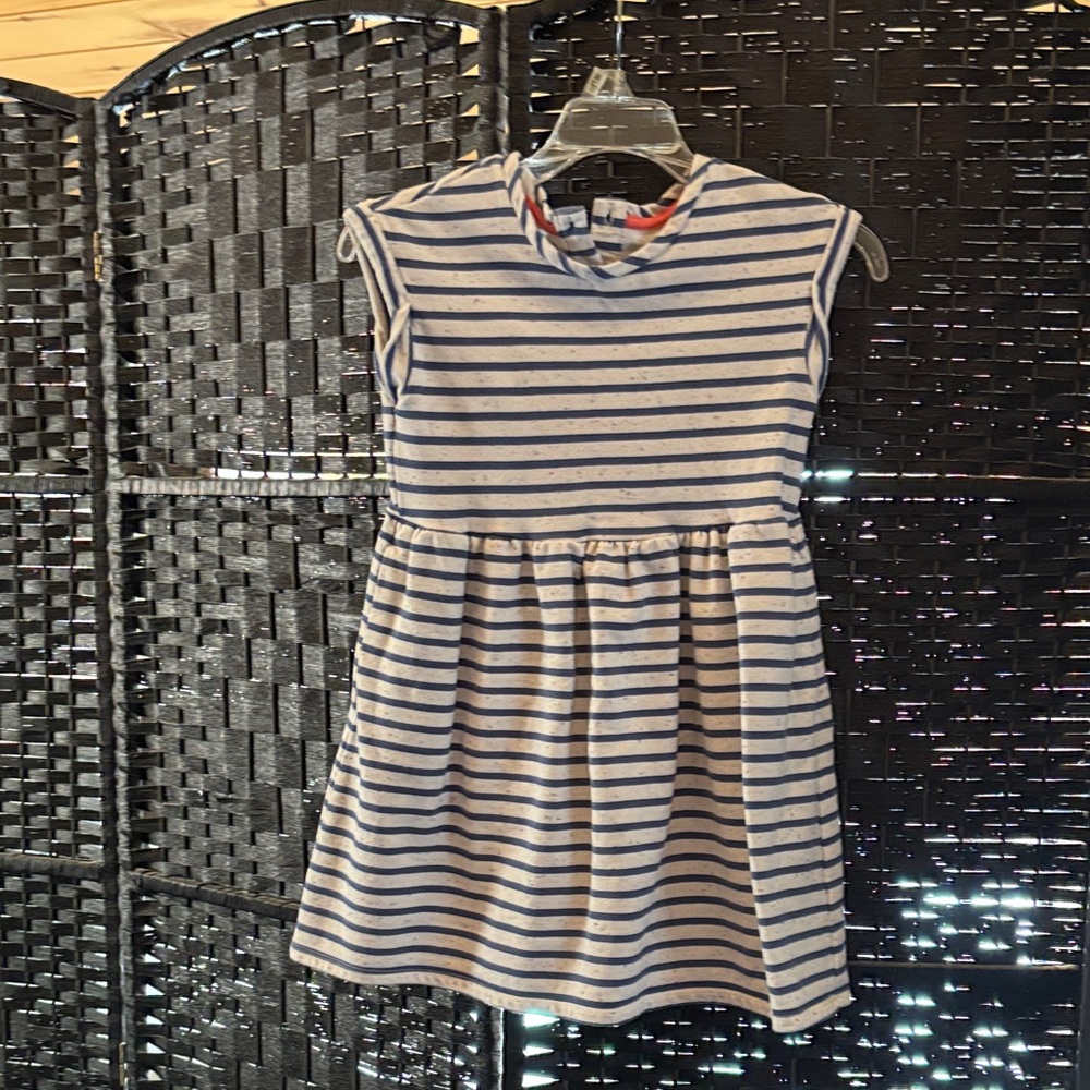Cat & Jack Navy and White Striped Dress